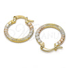Argolla Pequeña 02.65.2580.20 Oro Laminado, Diamantado, Tres Tonos