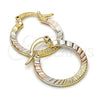 Argolla Pequeña 02.65.2580.20 Oro Laminado, Diamantado, Tres Tonos