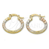 Argolla Pequeña 02.65.2580.20 Oro Laminado, Diamantado, Tres Tonos
