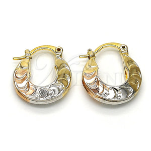 Argolla Pequeña 02.65.2589.15 Oro Laminado, Pulido, Tres Tonos