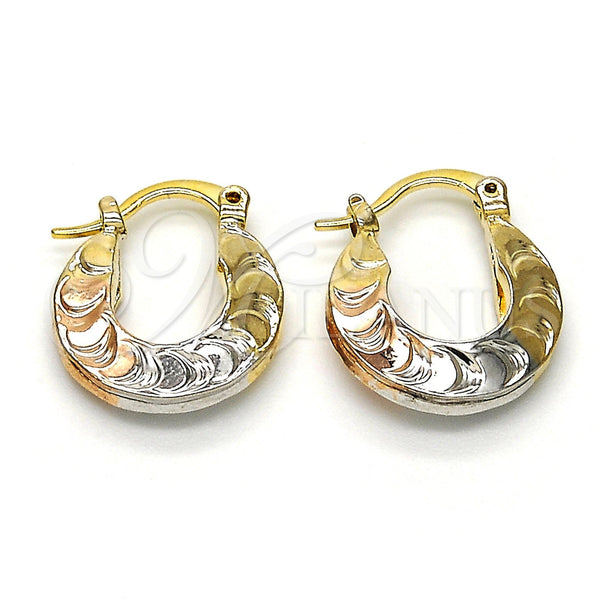 Argolla Pequeña 02.65.2589.15 Oro Laminado, Pulido, Tres Tonos