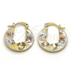 Argolla Pequeña 02.65.2591.20 Oro Laminado, Pulido, Tres Tonos