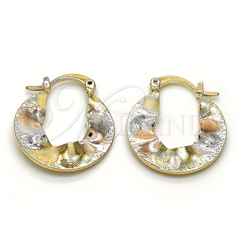 Argolla Pequeña 02.65.2591.20 Oro Laminado, Pulido, Tres Tonos