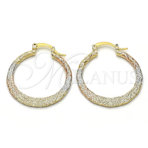 Argolla Mediana 02.65.2593.30 Oro Laminado, Mate, Tres Tonos