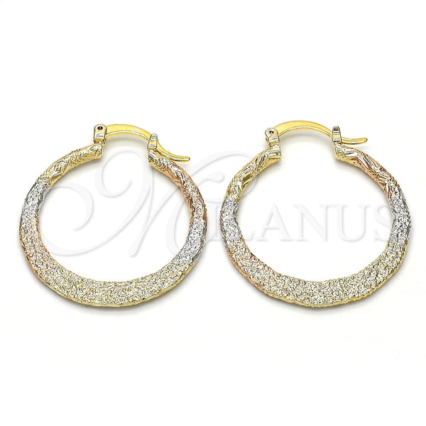 Argolla Mediana 02.65.2593.30 Oro Laminado, Mate, Tres Tonos