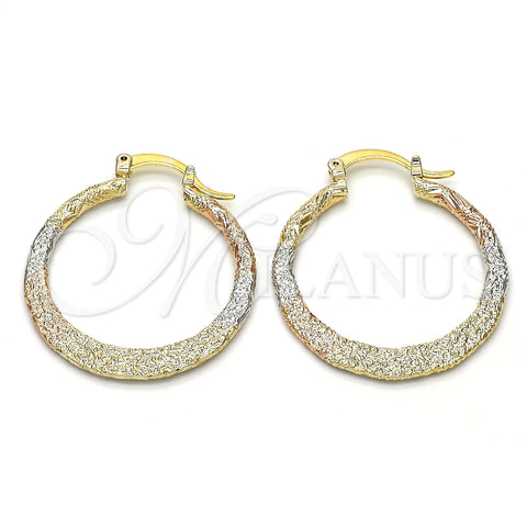 Argolla Mediana 02.65.2593.30 Oro Laminado, Mate, Tres Tonos