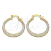 Argolla Mediana 02.65.2593.30 Oro Laminado, Mate, Tres Tonos
