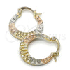 Argolla Pequeña 02.65.2603.20 Oro Laminado, Diamantado, Tres Tonos