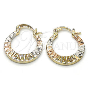 Argolla Pequeña 02.65.2603.20 Oro Laminado, Diamantado, Tres Tonos
