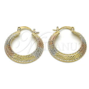 Argolla Pequeña 02.65.2605.25 Oro Laminado, Diamantado, Tres Tonos