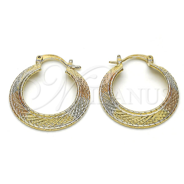 Argolla Pequeña 02.65.2605.25 Oro Laminado, Diamantado, Tres Tonos
