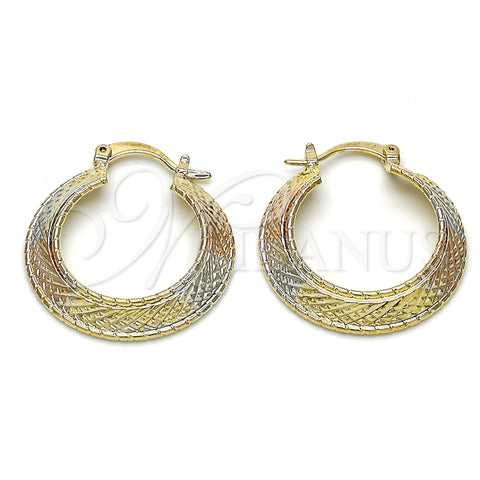 Argolla Pequeña 02.65.2605.25 Oro Laminado, Diamantado, Tres Tonos