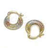 Argolla Pequeña 02.65.2610.15 Oro Laminado, Diamantado, Tres Tonos