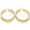 Argolla Mediana 02.122.0089.45 Oro Laminado, Mate, Tono Dorado