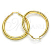 Argolla Mediana 02.122.0092.40 Oro Laminado, Diseño de Gota y Hueco, Pulido, Tono Dorado
