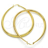 Argolla Grande 02.122.0092.60 Oro Laminado, Diseño de Gota y Hueco, Pulido, Tono Dorado
