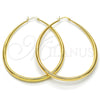 Argolla Grande 02.122.0092.60 Oro Laminado, Diseño de Gota y Hueco, Pulido, Tono Dorado