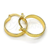 Argolla Pequeña 02.122.0095.20 Oro Laminado, Pulido, Tono Dorado
