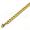 Pulsera Básica 03.256.0012.08 Acero Inoxidable, Diseño de Cubana, Pulido, Tono Dorado (200 Gauge, 08 MM Thickness, 8 Inches Length)