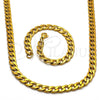 Collar y Pulsera 06.256.0008 Acero Inoxidable, Diseño de Cubana, Pulido, Tono Dorado