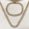 Collar y Pulsera 06.256.0008 Acero Inoxidable, Diseño de Cubana, Pulido, Tono Dorado