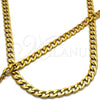 Collar y Pulsera 06.256.0009 Acero Inoxidable, Diseño de Cubana, Pulido, Tono Dorado