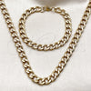 Collar y Pulsera 06.256.0009 Acero Inoxidable, Diseño de Cubana, Pulido, Tono Dorado