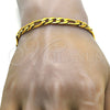 Pulsera Básica 03.256.0015.08 Acero Inoxidable, Diseño de Figaro, Pulido, Tono Dorado (200 Gauge, 08 MM Thickness, 8 Inches Length)
