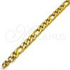Pulsera Básica 03.256.0015.08 Acero Inoxidable, Diseño de Figaro, Pulido, Tono Dorado (200 Gauge, 08 MM Thickness, 8 Inches Length)