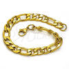 Pulsera Básica 03.256.0015.08 Acero Inoxidable, Diseño de Figaro, Pulido, Tono Dorado (200 Gauge, 08 MM Thickness, 8 Inches Length)