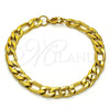 Pulsera Básica 03.256.0015.08 Acero Inoxidable, Diseño de Figaro, Pulido, Tono Dorado (200 Gauge, 08 MM Thickness, 8 Inches Length)