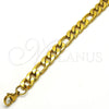 Pulsera Básica 03.256.0016.08 Acero Inoxidable, Diseño de Figaro, Pulido, Tono Dorado (230 Gauge, 08 MM Thickness, 8 Inches Length)