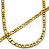 Collar y Pulsera 06.256.0010 Acero Inoxidable, Diseño de Figaro, Pulido, Tono Dorado