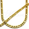 Collar y Pulsera 06.256.0011 Acero Inoxidable, Diseño de Figaro, Pulido, Tono Dorado