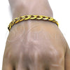 Pulsera Básica 03.256.0019.08 Acero Inoxidable, Diseño de Cubana, Pulido, Tono Dorado (230 Gauge, 09 MM Thickness, 8 Inches Length)