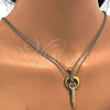 Dije Elegante 05.294.0002 Acero Inoxidable, Diseño de Llave y Amor, con Blanca Cristal, Pulido, Dos Tonos