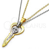 Dije Elegante 05.294.0002 Acero Inoxidable, Diseño de Llave y Amor, con Blanca Cristal, Pulido, Dos Tonos