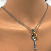 Dije Elegante 05.294.0006.1 Acero Inoxidable, Diseño de Llave y Corazón, con Blanca Cristal, Pulido, Tono Plateado
