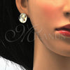 Juego de Arete y Dije de Adulto 10.160.0091 Oro Laminado, con Blanca Cristal, Pulido, Tono Dorado