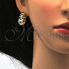 Juego de Arete y Dije de Adulto 10.160.0094 Oro Laminado, con Blanca Cristal, Pulido, Tono Dorado