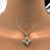 Juego de Arete y Dije de Adulto 10.160.0098.1 Oro Laminado, Diseño de Flor, con Amatista Cristal, Pulido, Tono Dorado