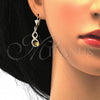 Juego de Arete y Dije de Adulto 10.160.0106 Oro Laminado, con Blanca and Chanpan Oscuro Cristal, Pulido, Tono Dorado