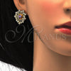 Juego de Arete y Dije de Adulto 10.160.0122.2 Oro Laminado, con Amatista and Blanca Cristal, Pulido, Tono Dorado