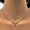 Collar y Pulsera 06.221.0019 Oro Laminado, con Blanca Zirconia Cubica, Pulido, Tono Dorado