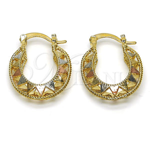 Argolla Pequeña 02.102.0005.20 Oro Laminado, Pulido, Tres Tonos
