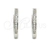 Argolla Huggie 02.286.0001.20 Plata Rodinada, con Zirconia Cubica Blanca, Pulido, Rodinado