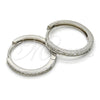 Argolla Huggie 02.286.0001.20 Plata Rodinada, con Zirconia Cubica Blanca, Pulido, Rodinado