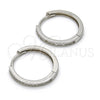 Argolla Huggie 02.286.0001.20 Plata Rodinada, con Zirconia Cubica Blanca, Pulido, Rodinado