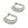 Argolla Huggie 02.286.0002.15 Plata Rodinada, con Zirconia Cubica Blanca, Pulido, Rodinado
