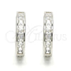 Argolla Huggie 02.286.0003.20 Plata Rodinada, con Zirconia Cubica Blanca, Pulido, Rodinado